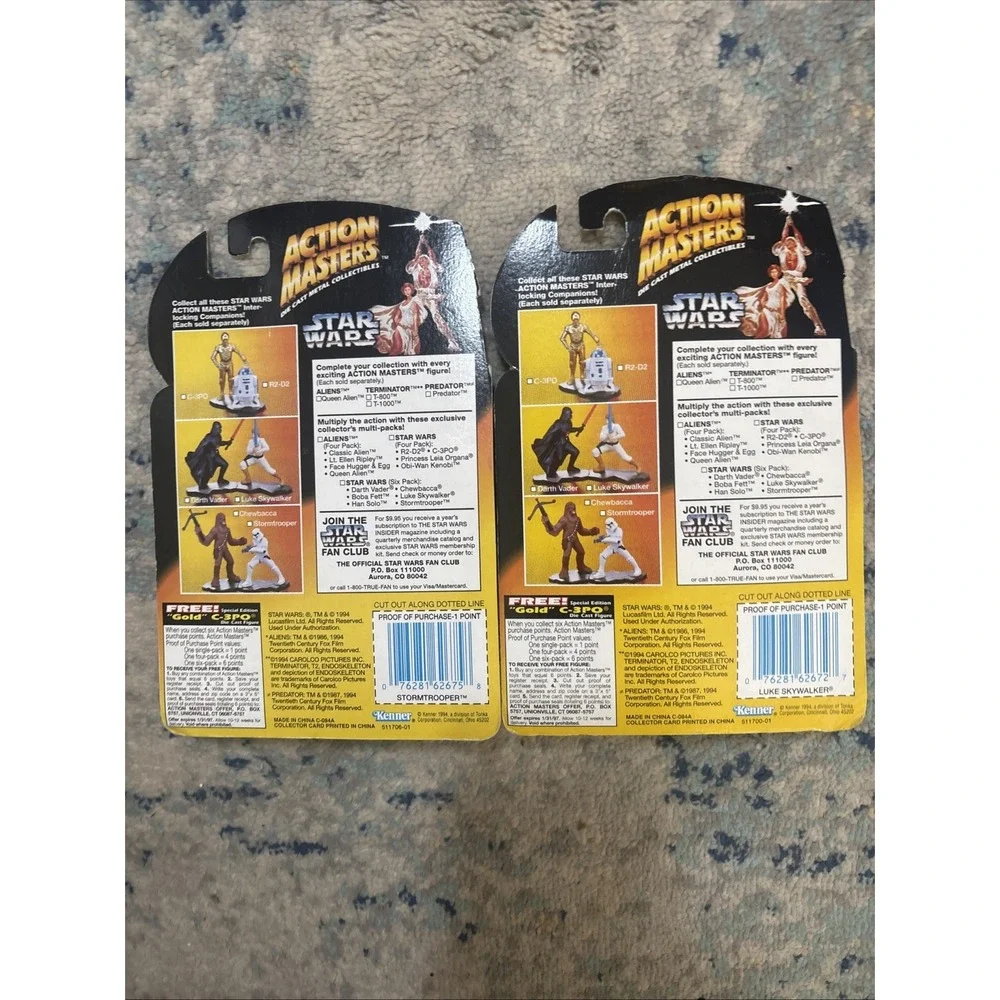 Lot 2 Star Wars Action Masters Die Cast Metal Stormtrooper & Luke Skywalker